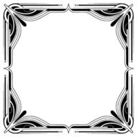 Art Deco Frame Border Elegant Black and White Decorative Element vector