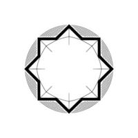 Minimalist Geometric Eightpointed Star on Gray Background vector