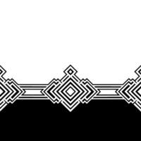 Geometric Art Deco Border , Black White, Repeating Pattern vector