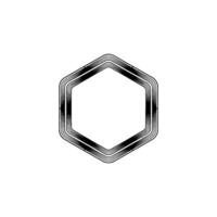 Abstract Hexagon, Black and White Geometric vector