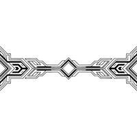 Abstract Geometric Ornament, Black Lines on White Background vector