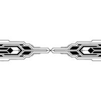 Minimalist Tech Element Symmetric Circuitry on White vector