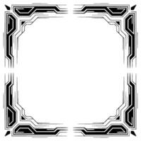 Futuristic Frame Black and White Cyberpunk Border vector