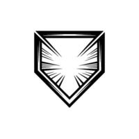 Abstract Shield With Radial Burst Minimalist vector