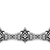 Intricate Black and White Ornament Border on White Background vector