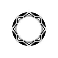 Geometric Black Starshaped Frame, Circular on Light Background vector