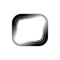 Abstract Black Brush Stroke Square Frame on Gray Background vector