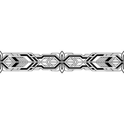 Geometric Art Deco Border Element in Black and White