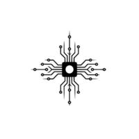 Minimalist Circuit Board With Light Effects vector