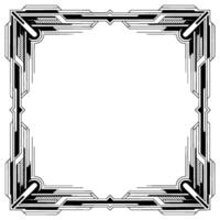 Art Deco Frame, Geometric , Black and White, Square Border vector