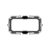 Futuristic Hud Frame Overlay, Black and White Tech vector
