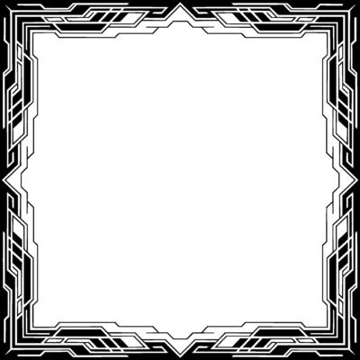 Geometric Black White Frame Art Deco Border, Modern Element
