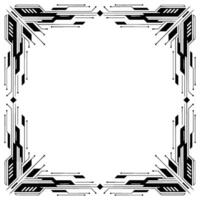 Tech Frame Futuristic Digital Border With Geometric vector
