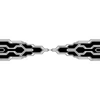 Abstract Tech Lines Border Futuristic With Geometric Shapes vector
