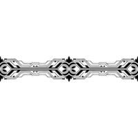 Minimalist Black Geometric Ornamental Border on White vector