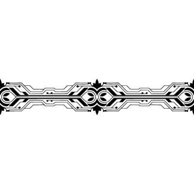 Minimalist Black Geometric Ornamental Border on White