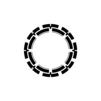 Modern Geometric Circle With Sliced Segments, Black and White vector