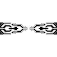 Futuristic Tech Black White Circuitry Border vector