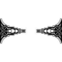 Symmetrical Abstract Geometric Element in Black and Silver on White vector