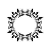 Elegant Circular Floral Frame Illustration on Gray Background vector
