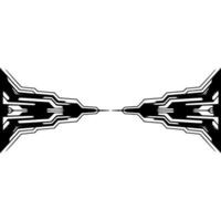 Futuristic Abstract Black and Silver Tech Elements on White vector