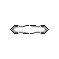 Tech Circuitry Element on White Minimalist, Modern, Futuristic vector