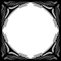 Elegant Art Deco Frame, Geometric Border With Blank Circular Space vector
