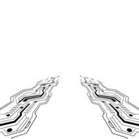Digital Pathway Abstract Circuit Board Lines Leading Into White Space vector
