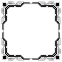 Modern Geometric Frame Black White Art Deco Border for Invitations vector