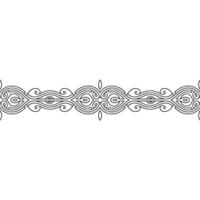 Elegant Black and White Ornamental Border , Repeating Pattern vector