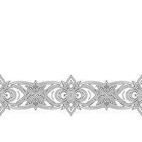Elegant Geometric Pattern Border Element in Black White on Light Gray vector