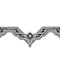 Abstract Tech Border in Black White vector