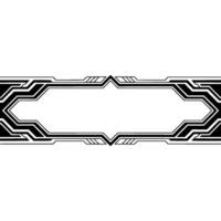 Futuristic Tech Frame Clean Black and White vector