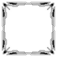 Geometric Tech Frame Art Deco Inspired, Abstract Border, White Space vector