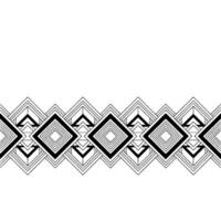 Geometric Border, Black and White Diamond Pattern on White Background vector