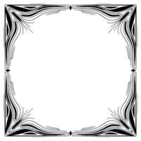 Art Nouveau Frame Black and White Decorative Border for Elements vector