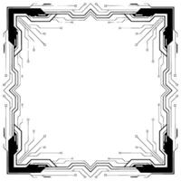 Futuristic Circuit Board Frame , Modern Tech Border vector