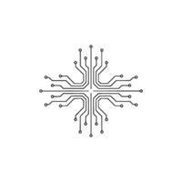 Minimalist Circuit Board , Modern Tech Illustration on White vector