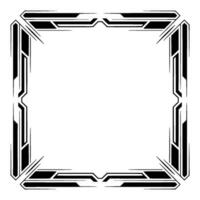 Futuristic Square Frame Geometric Black White Border Element vector