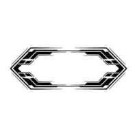 Futuristic Hexagon Frame With Black and White Geometric vector