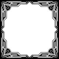 Art Deco Frame Geometric Black and White Border With Empty Center vector