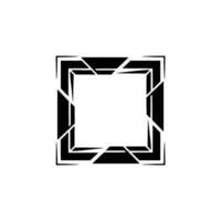 Geometric Broken Frame , Abstract Modern Square Border, Black and White vector