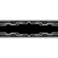 Abstract Circuitry Banner in Silver and Black, Tech vector