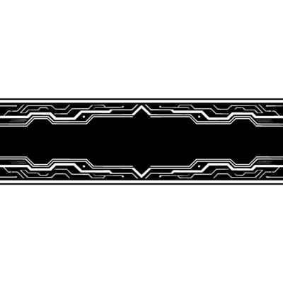 Abstract Circuitry Banner in Silver and Black, Tech