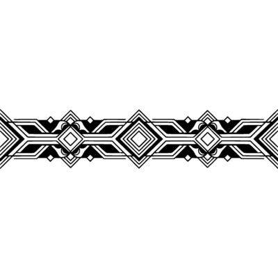 Art Deco Border in Black and White on Gradient Background