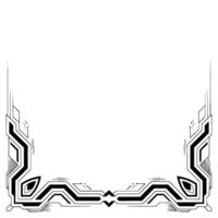 Tech Frame Geometric, Futuristic Border in Black White vector