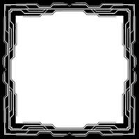 Techinspired Frame Border Abstract Geometric in Black White vector