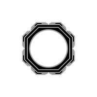 Minimalist Geometric Octagon Frame Black White Abstract Element vector