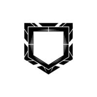Modern Black and White Geometric Shield Template vector