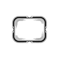 Geometric Tech Frame Minimalist , Modern Template, Monochrome on White vector